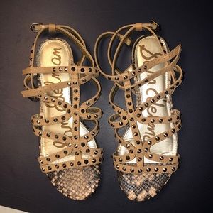 Sam Edelman snakeskin beaded sandal flats sz 8